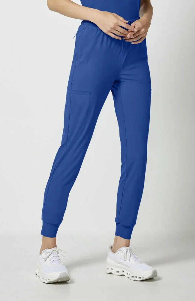 Women's Scrub Set: Dolman Tuck-In V-Neck Scrub Top & 5-Pocket Drawstring Jogger Scrub Pant