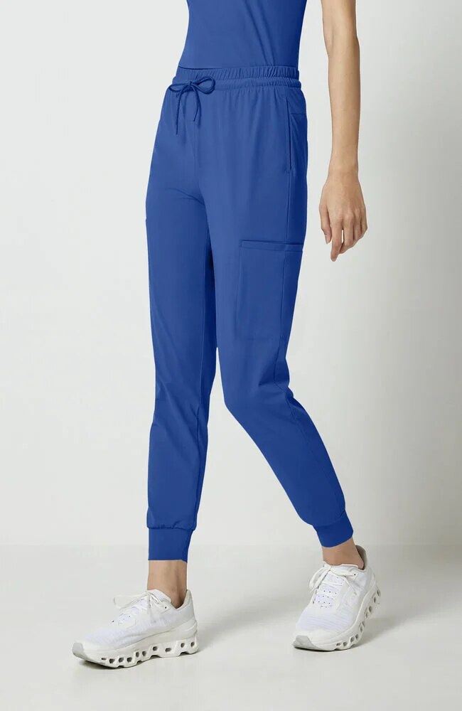 Women's Scrub Set: Dolman Tuck-In V-Neck Scrub Top & 5-Pocket Drawstring Jogger Scrub Pant