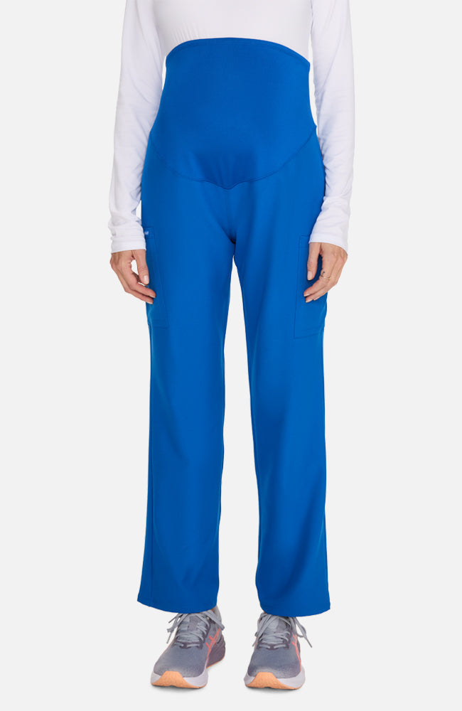 Women's Scrub Set: Maternity 2-Pocket Mock Wrap Scrub Top & Maternity 3-Pocket Straight Leg Scrub Pant