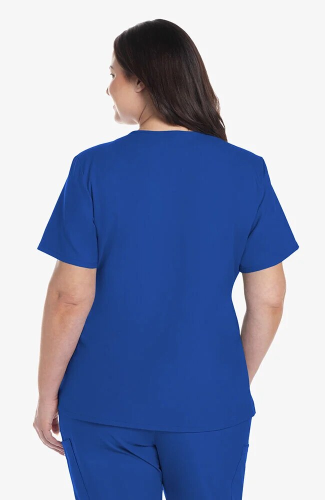 Women's Scrub Set: Rounded V-Neck Scrub Top & Drawstring Cargo Straight Leg Scrub Pant