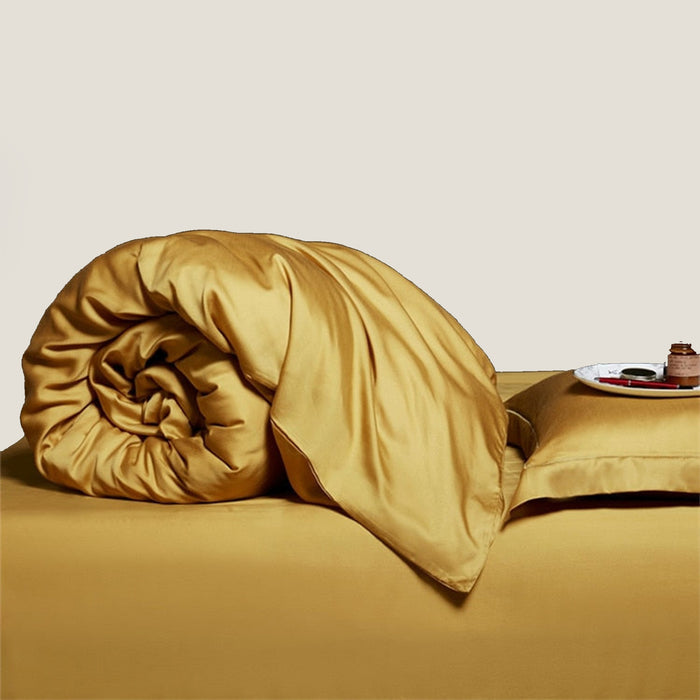 Yellow Blue Satin Bedding Set