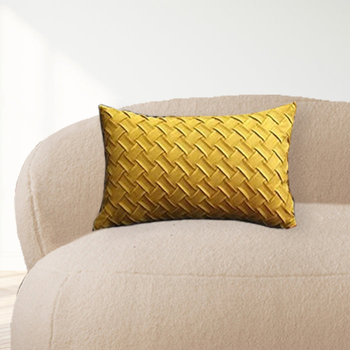 Yellow Woven Cushion Cover