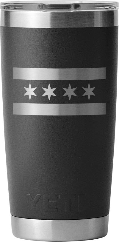 Yeti Chicago Flag Black 20oz Tumbler with Magslider Lid