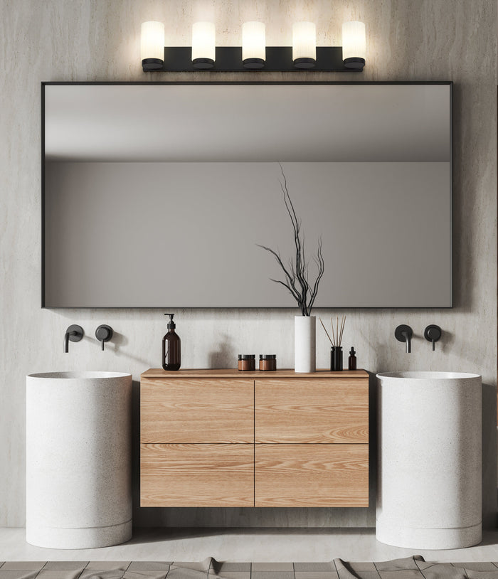 Vanity Z-Lite 746-5V-MB Matte Black Burk 5 Light Vanity Z-Lite