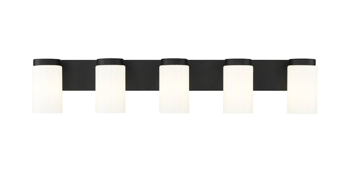 Vanity Z-Lite 746-5V-MB Matte Black Burk 5 Light Vanity Z-Lite