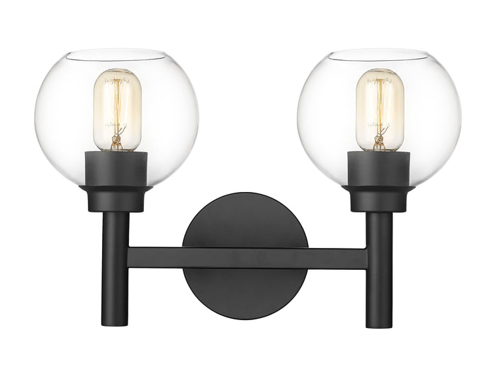 Vanity Z-Lite 7502-2V-MB Matte Black Sutton 2 Light Vanity Z-Lite