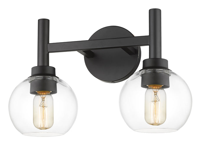 Vanity Z-Lite 7502-2V-MB Matte Black Sutton 2 Light Vanity Z-Lite