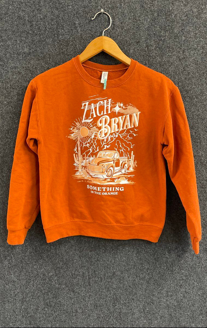 Zach Bryan Something in the Orange Crewneck Sweatshirt Men's Orange Sz S