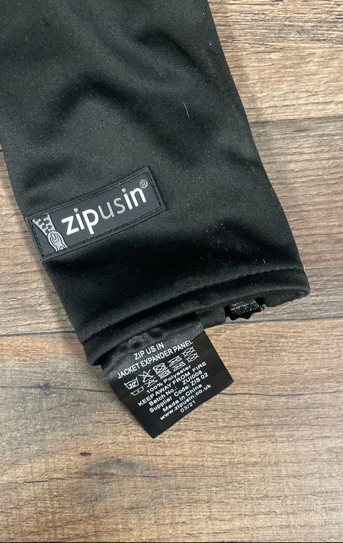 Zip Us In Black Maternity Jacket Expander Panel Baby Wearing Extender